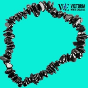 Shungkite Tumbled Chip Bracelet For Clearing Negative Energy, EMF Shield