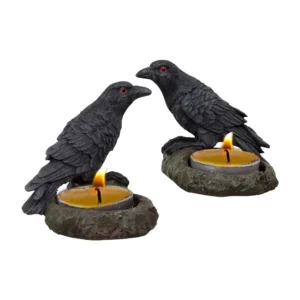 Raven Tea Light Holders Set Of 2