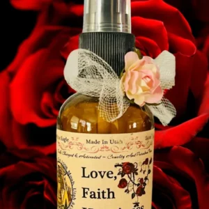 Love. Faith.Happiness Organic Rose Hydrosol Spray 2.0 oz Blessing Spray