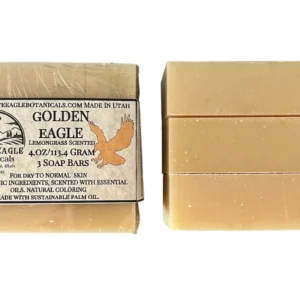 Golden Eagle Organic Soap 3 4.oz Bars, Lemongrass scented, natural coloring no dyes,