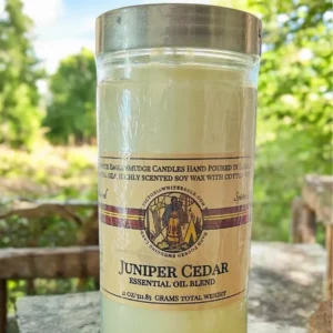 Juniper Blend 11 OZ Glass Pillar Soy Wax Candles, In a variety of fragrances, for clearing negative energy