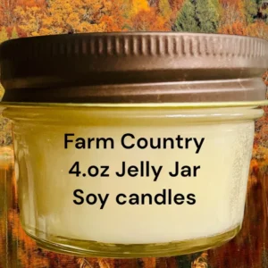 Homemade Soy Candles-Farm Country Decor- 4.oz JellyJars